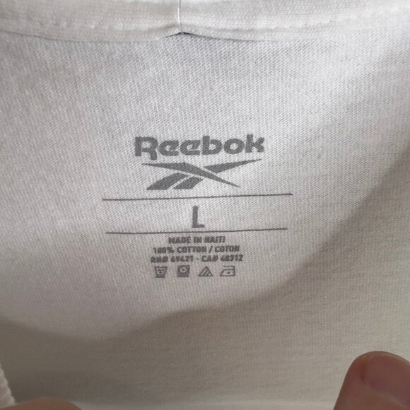 Reebok Men's Game Win Logo Graphic T-Shirt - White Size L - Picture 4 of 7